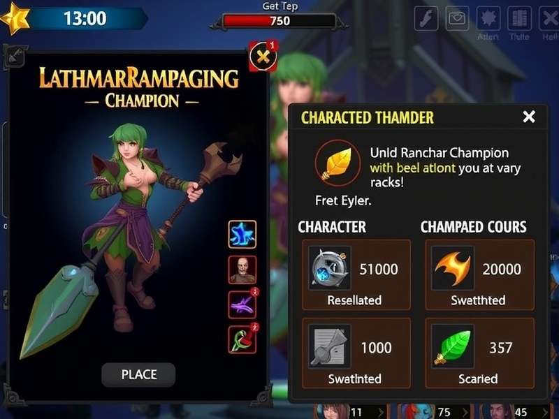 Lathmar Rampaging Champion character selection screen